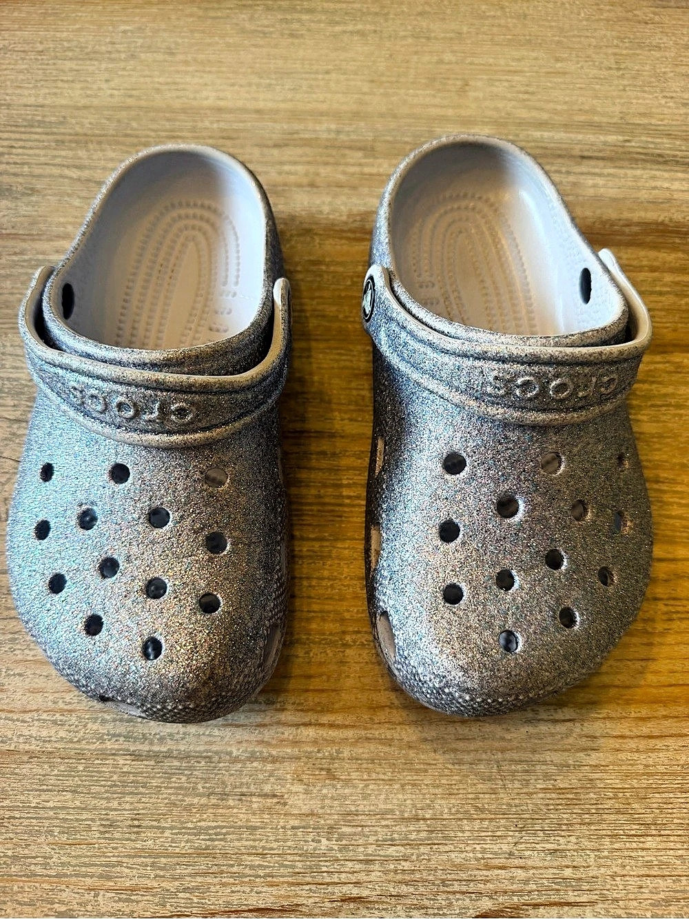 Crocs Classic Glitter Clog Gray kids 1 J